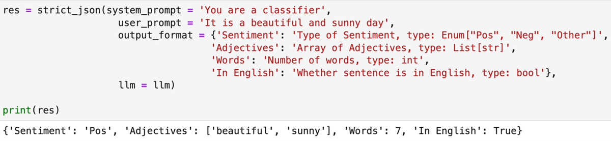 Using StrictJSON as a classifier