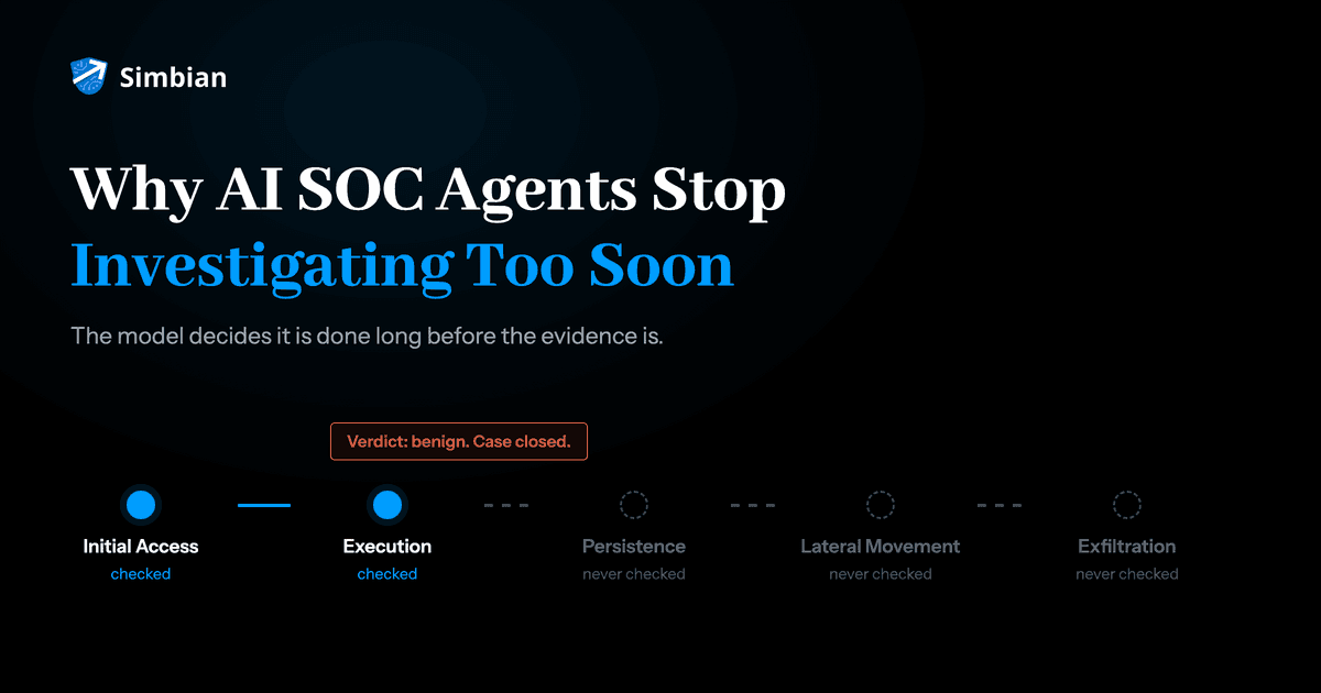 AI SOC agents stop investigating too soon: a case checks Initial Access and Execution, then closes as benign